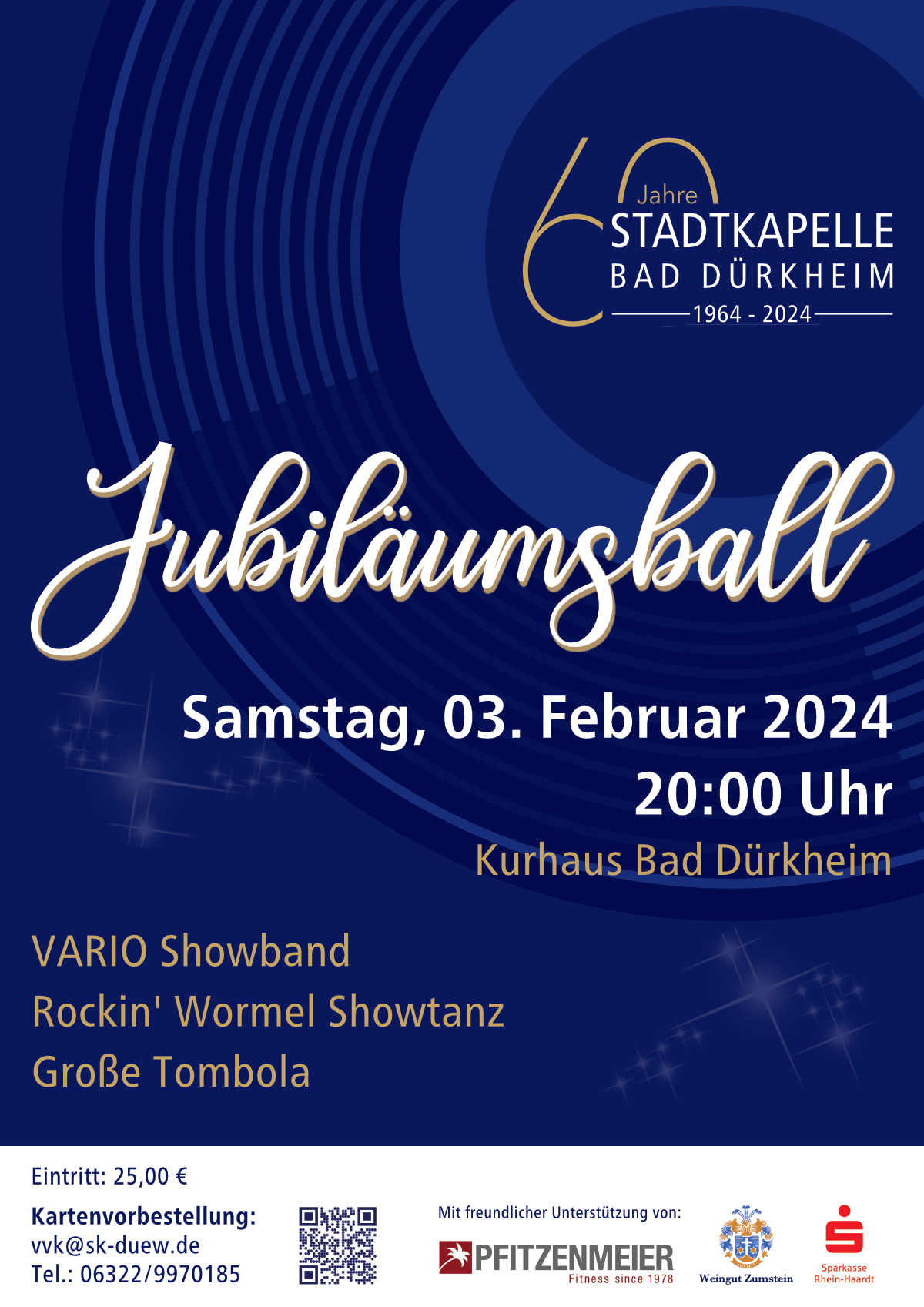 Wir werden 60 Jahre alt! - Jubiläumsball am Samstag, 03. Februar 2024 im Kurhaus Bad Dürkheim