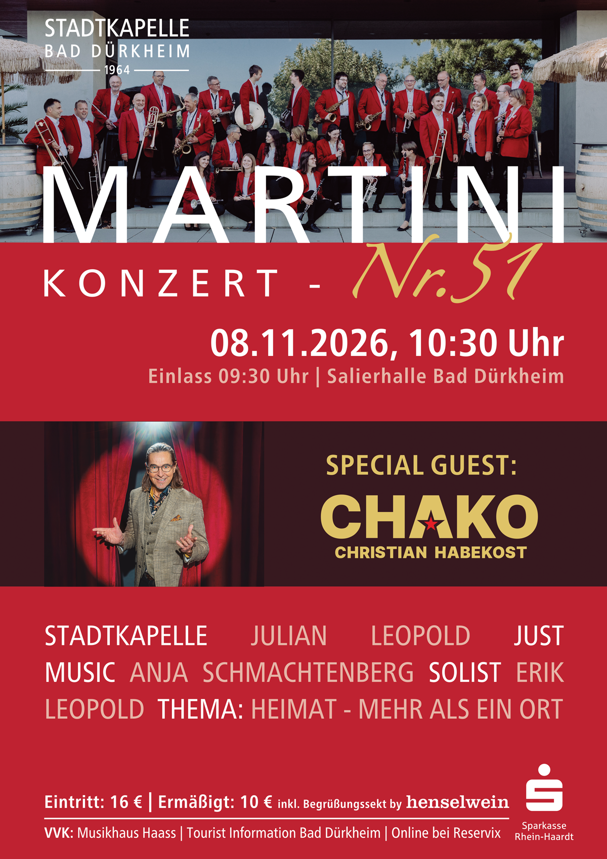 HEIMAT – mehr als ein Ort: Stadtkapelle Bad Dürkheim lädt zum Martinikonzert Nr. 51 